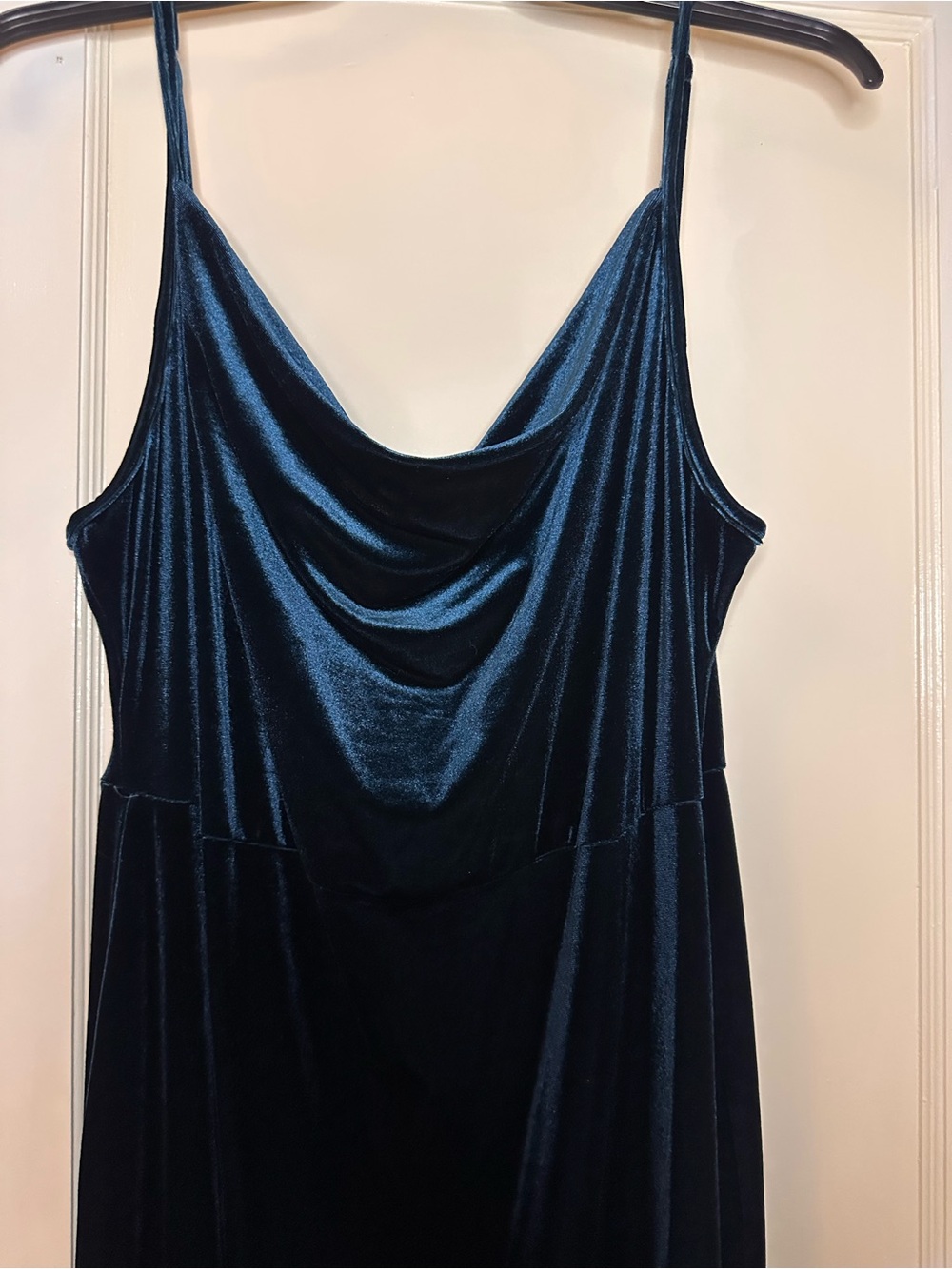 Women's Velvet Cowl Neck Slip Dress - Deep Teal - Picture 4 of 7